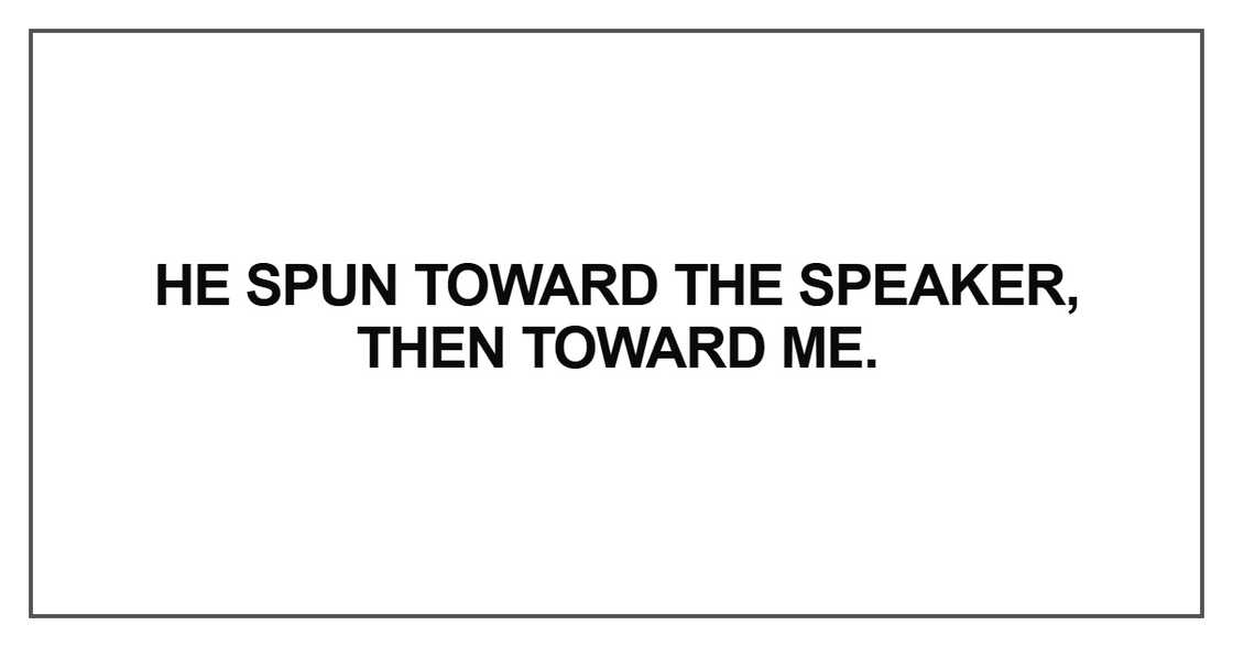 He spun toward the speaker