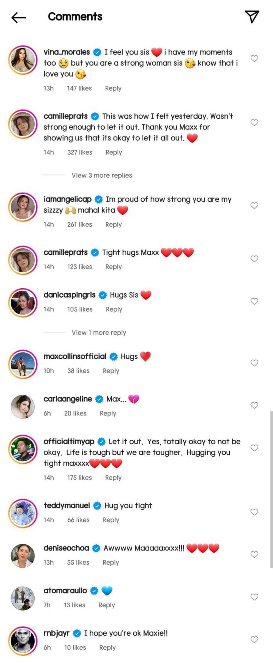 Celebrities react to Maxene Magalona's viral crying montage on social media Celebrities react to Maxene Magalona's viral crying montage on social media