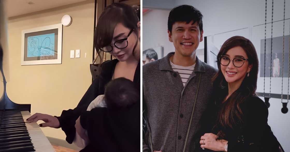 Alodia Gosiengfiao, tinugtugan ng piano ang baby nila ni Christopher Quimbo Alodia Gosiengfiao, tinugtugan ng piano ang baby nila ni Christopher Quimbo