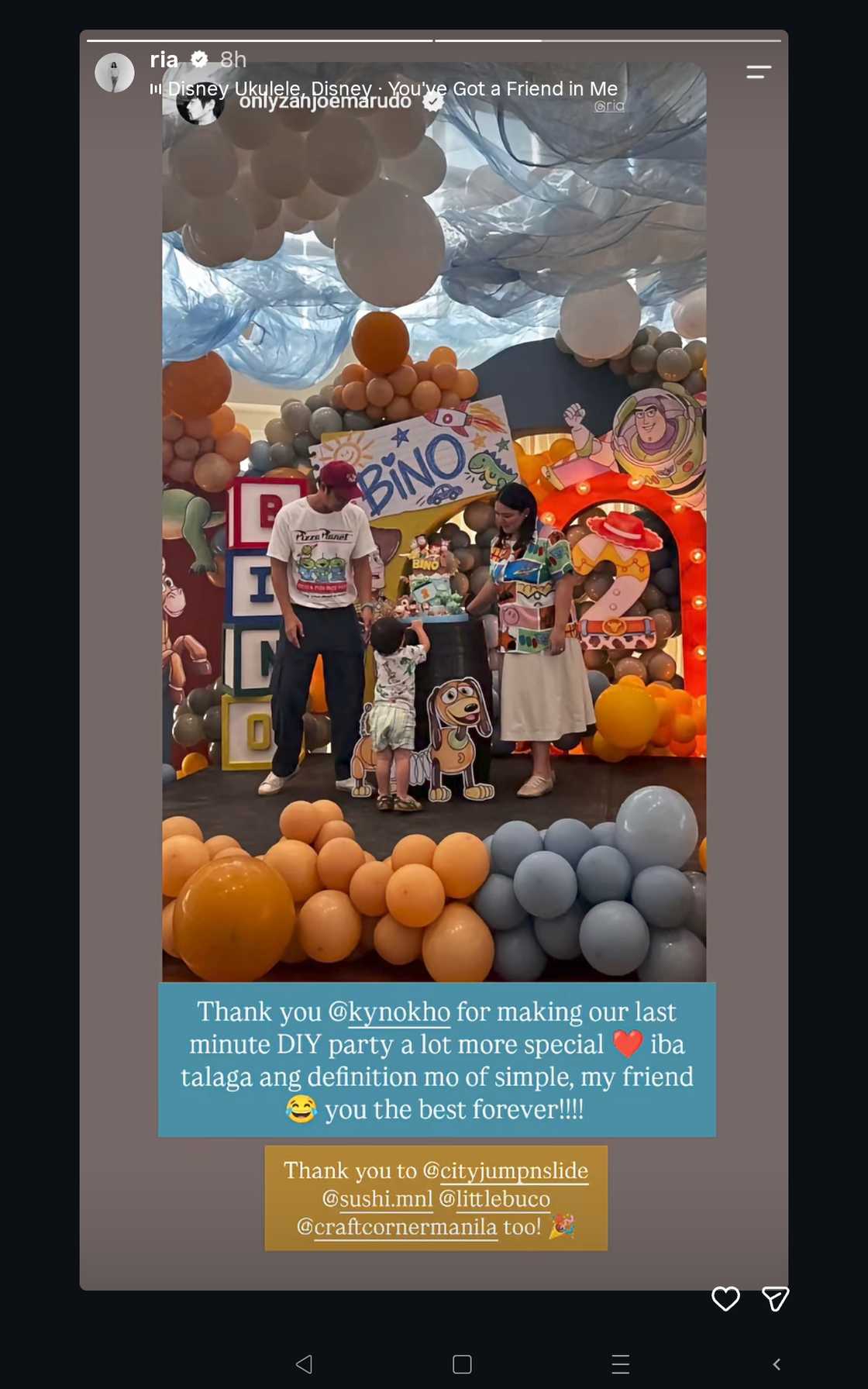 Zanjoe Marudo at Ria Atayde, nagdaos ng “Toy Story”-themed birthday party para kay Sabino
