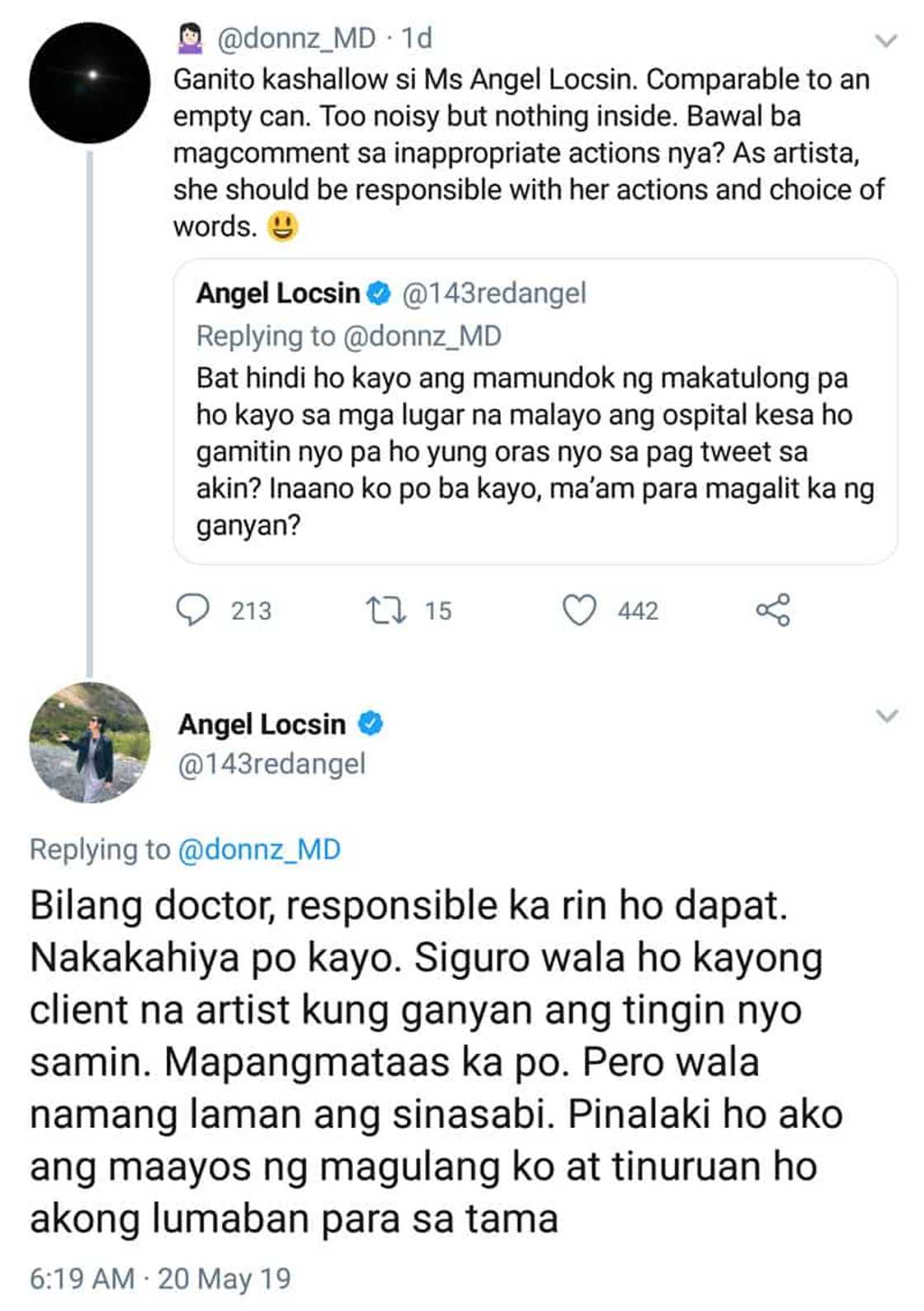 Pinoy doktor na nasa ibang bansa, minaliit mga personal na paniniwala ni Angel Locsin