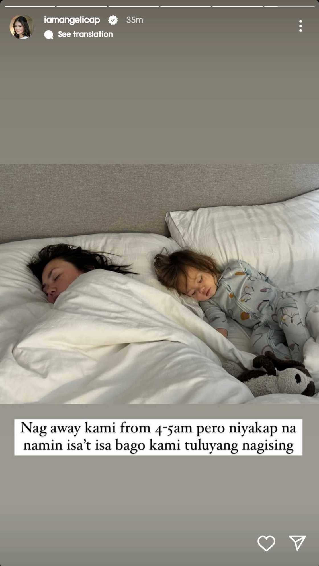 Angelica Panganiban sa picture nila ni Baby Amila: "Nag-away kami from 4-5 AM"