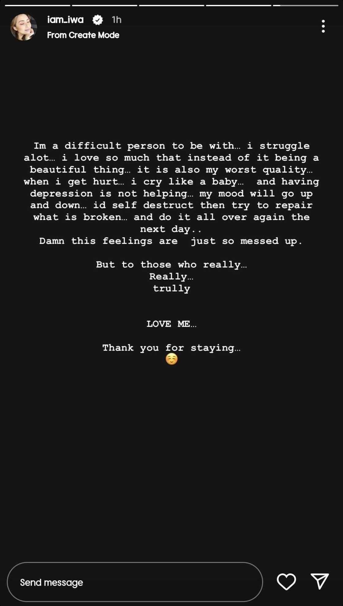 Iwa Moto, may panibagong online post: "I'm a difficult person to be with" Iwa Moto, may panibagong online post: "I'm a difficult person to be with"