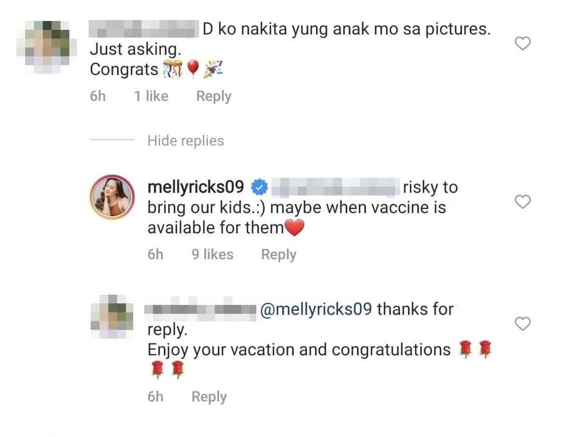 Melissa Ricks, sinagot ang netizen na nakapansing wala ang anak niya sa kasal Melissa Ricks, sinagot ang netizen na nakapansing wala ang anak niya sa kasal