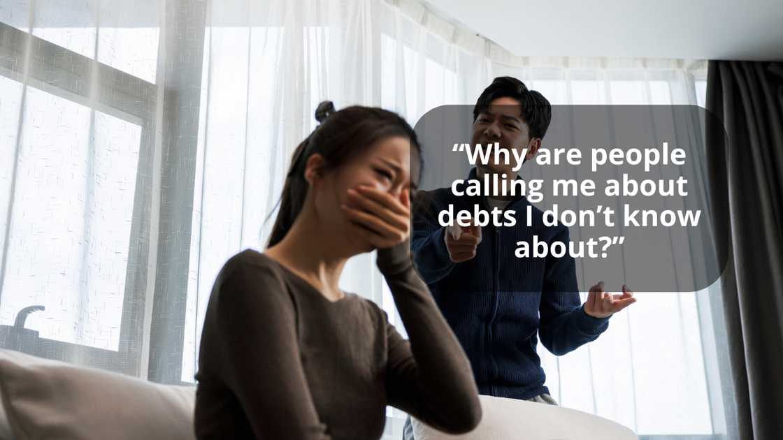 A couple is arguing A couple is arguing