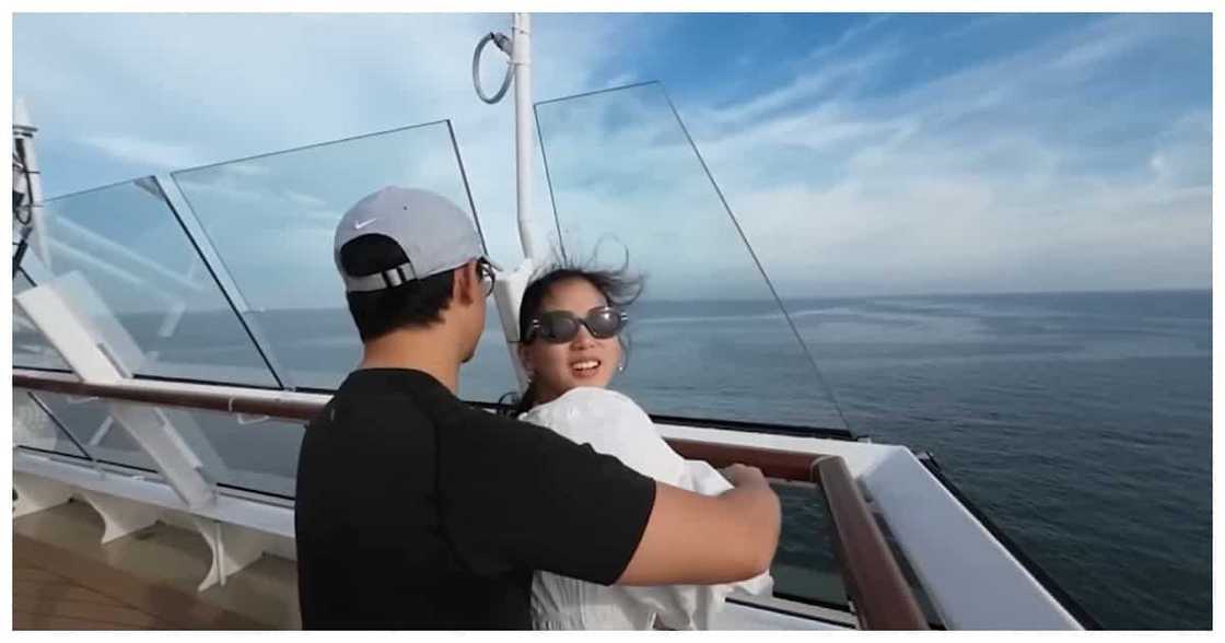 Alex Gonzaga and Mikee Morada go on their first cruise: “Ang sarap at saya pala” (Screenshot from Alex Gonzaga’s YouTube channel) Alex Gonzaga and Mikee Morada go on their first cruise: “Ang sarap at saya pala” (Screenshot from Alex Gonzaga’s YouTube channel)