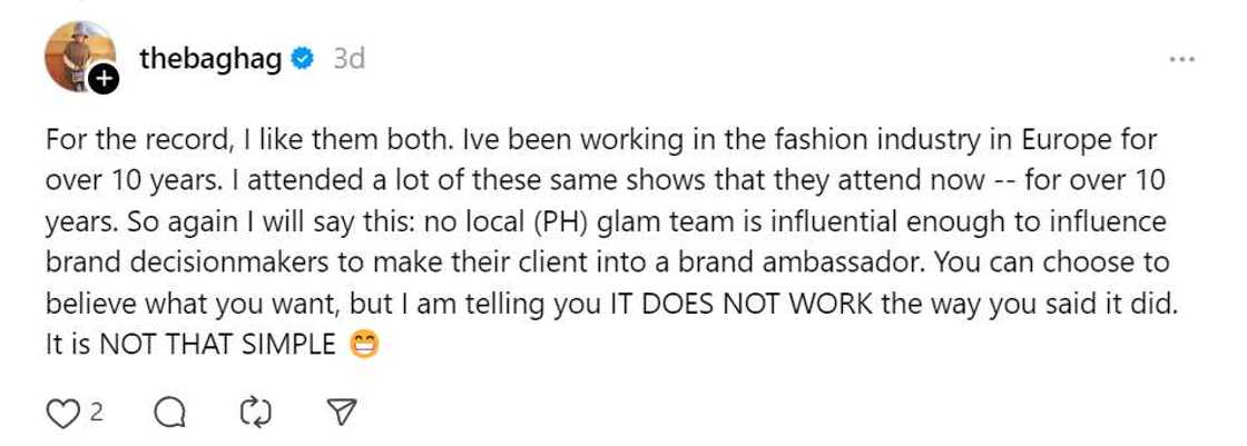 Ingrid Chua, nag-react sa pagsasabong ng fans kina Heart Evangelista, Pia Wurtzbach Ingrid Chua, nag-react sa pagsasabong ng fans kina Heart Evangelista, Pia Wurtzbach