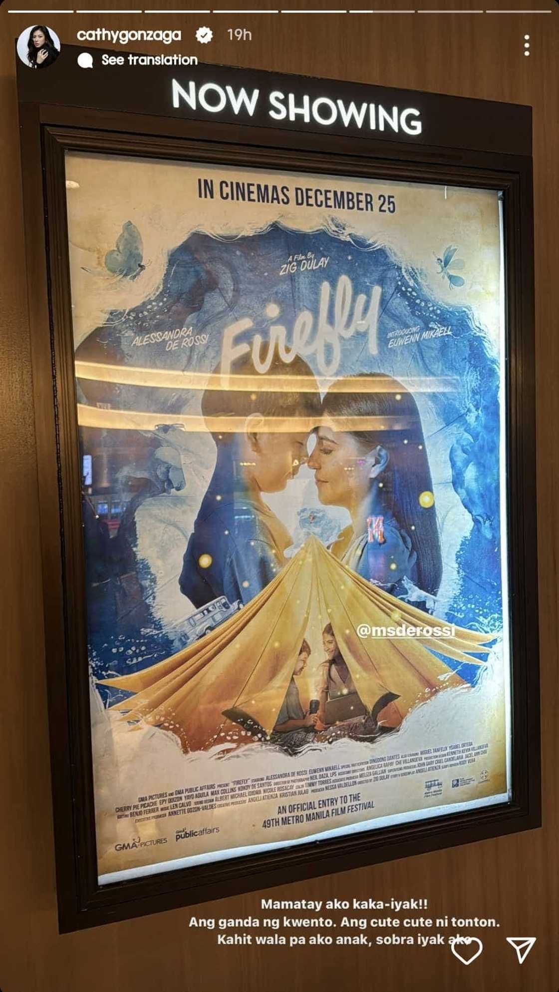 Alex Gonzaga sa 'Firefly' ni Alessandra de Rossi: "Mamatay ako kaka-iyak" Alex Gonzaga sa 'Firefly' ni Alessandra de Rossi: "Mamatay ako kaka-iyak"