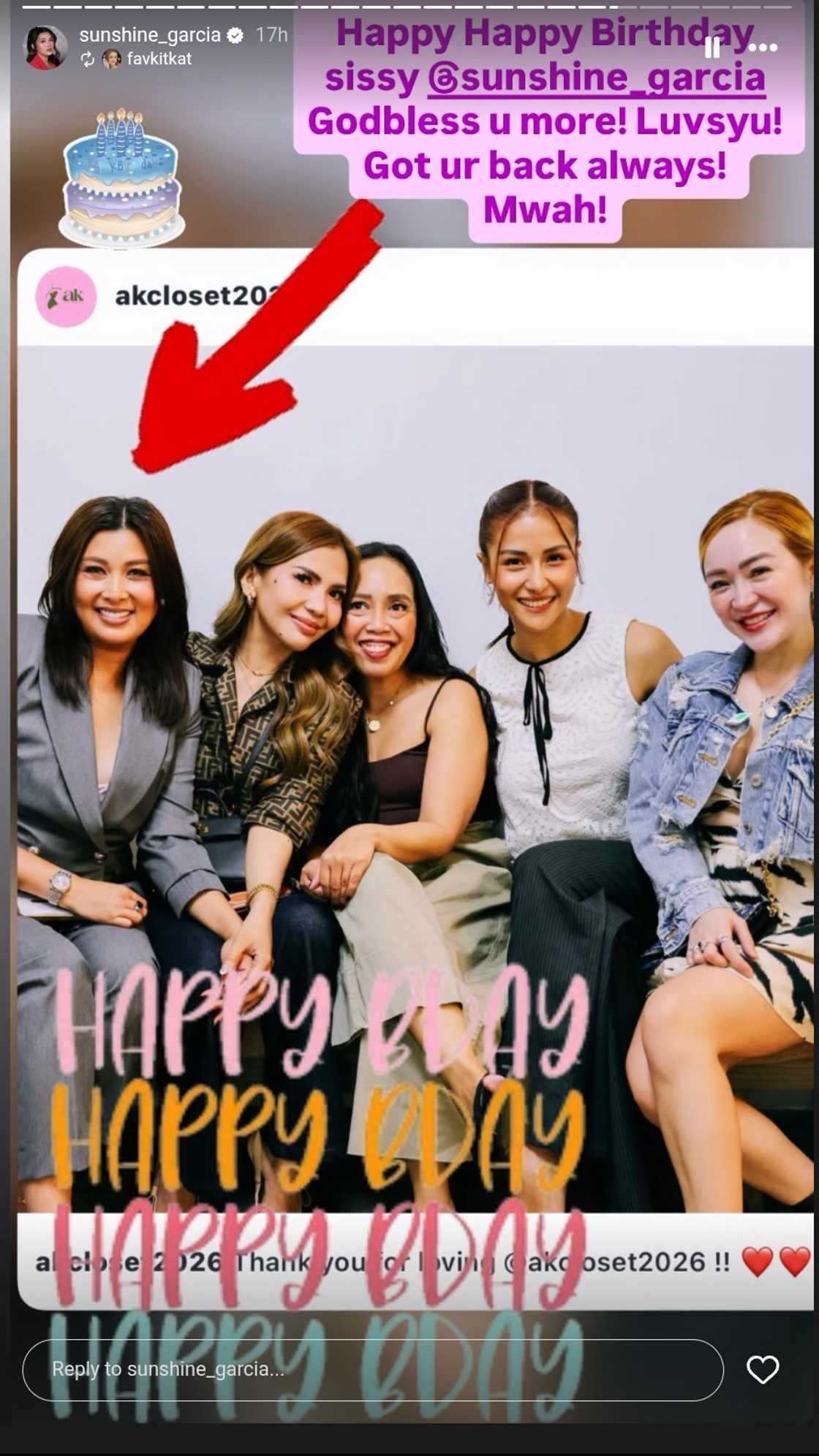 Sunshine Garcia, nakatanggap ng sweet birthday greeting mula kay Kitkat Favia