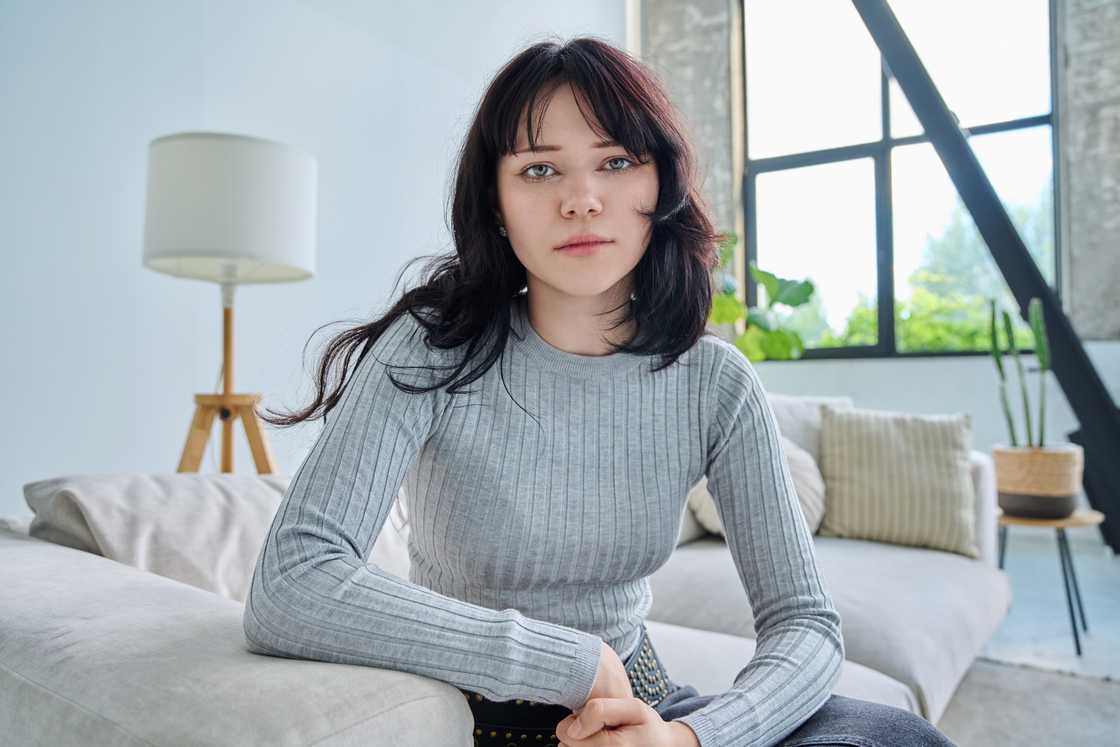 A young woman looking at the camera