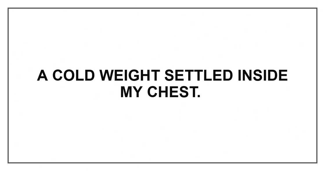 A cold weight settled inside my chest.