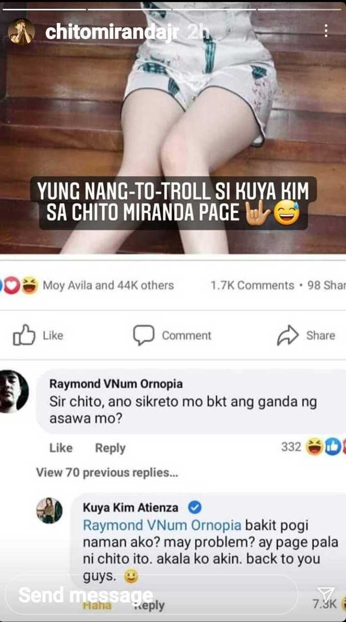 Chito Miranda caught Kim Atienza “trolling” on his FB page: “nang-to-troll si Kuya Kim” Chito Miranda caught Kim Atienza “trolling” on his FB page: “nang-to-troll si Kuya Kim”