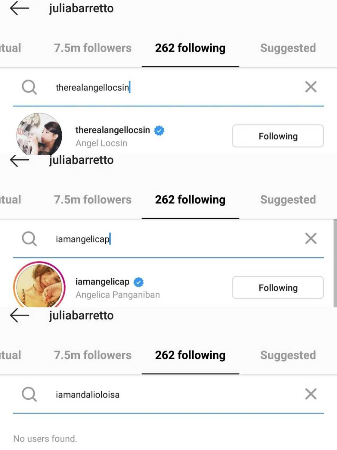 Angel Locsin, Angelica Panganiban & Loisa Andalio allegedly unfollow Julia Barretto on IG Angel Locsin, Angelica Panganiban & Loisa Andalio allegedly unfollow Julia Barretto on IG