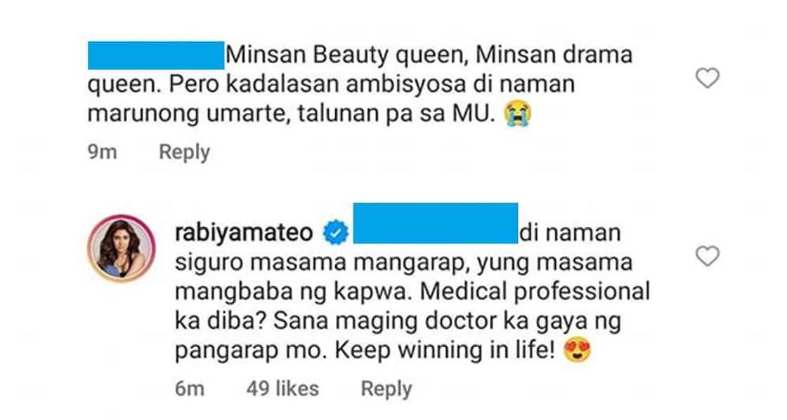 Rabiya Mateo, hinangaan sa kanyang sagot sa pangmamaliit at pang-iinsulto sa kanya