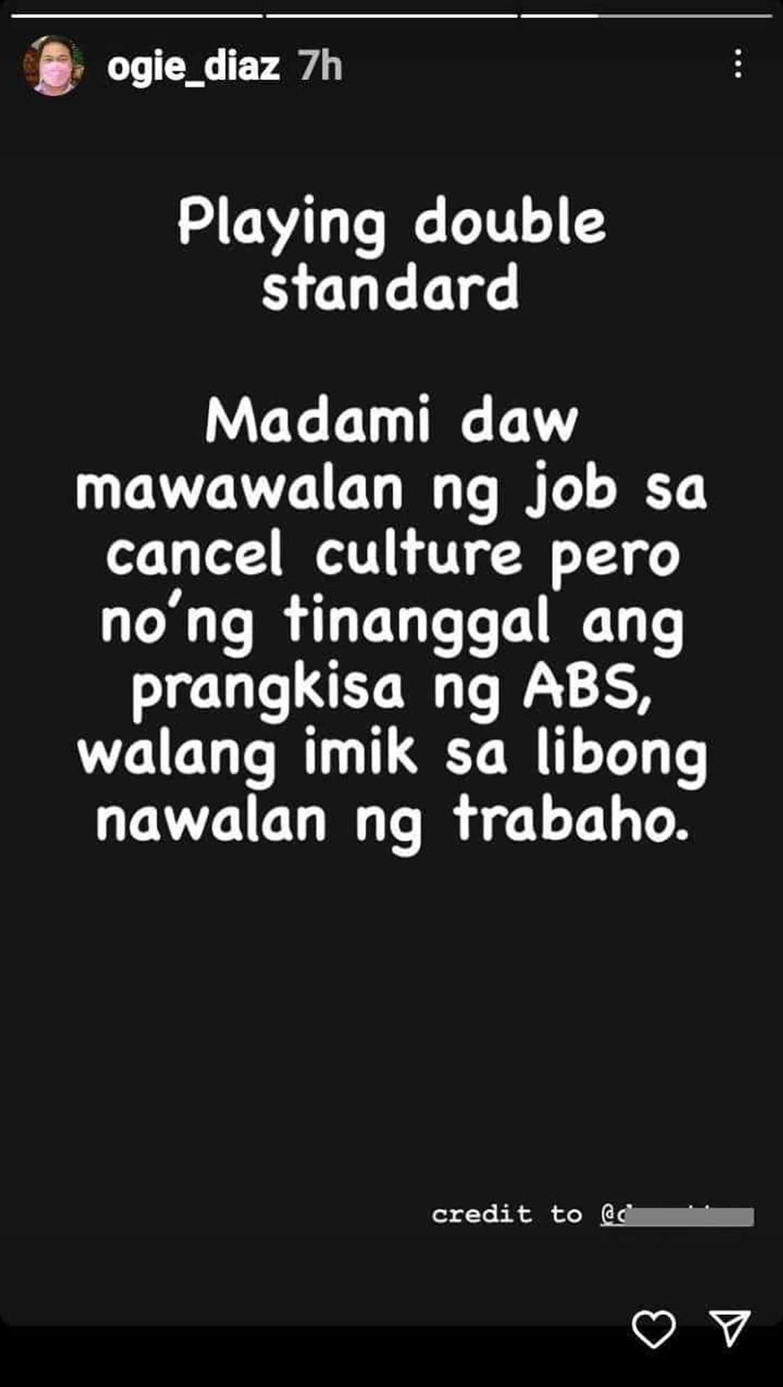 Ogie Diaz, nag-share ng post ukol sa mga nagsasabing maraming mawawalan ng job sa cancel culture Ogie Diaz, nag-share ng post ukol sa mga nagsasabing maraming mawawalan ng job sa cancel culture