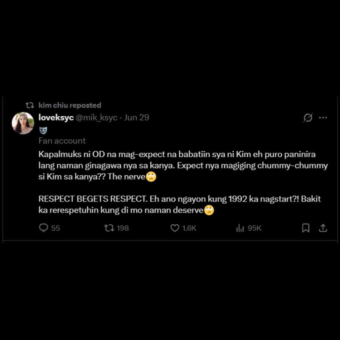 Kim Chiu, nirepost ang patutsada ng fan kontra sa naging opinyon ni Ogie Diaz