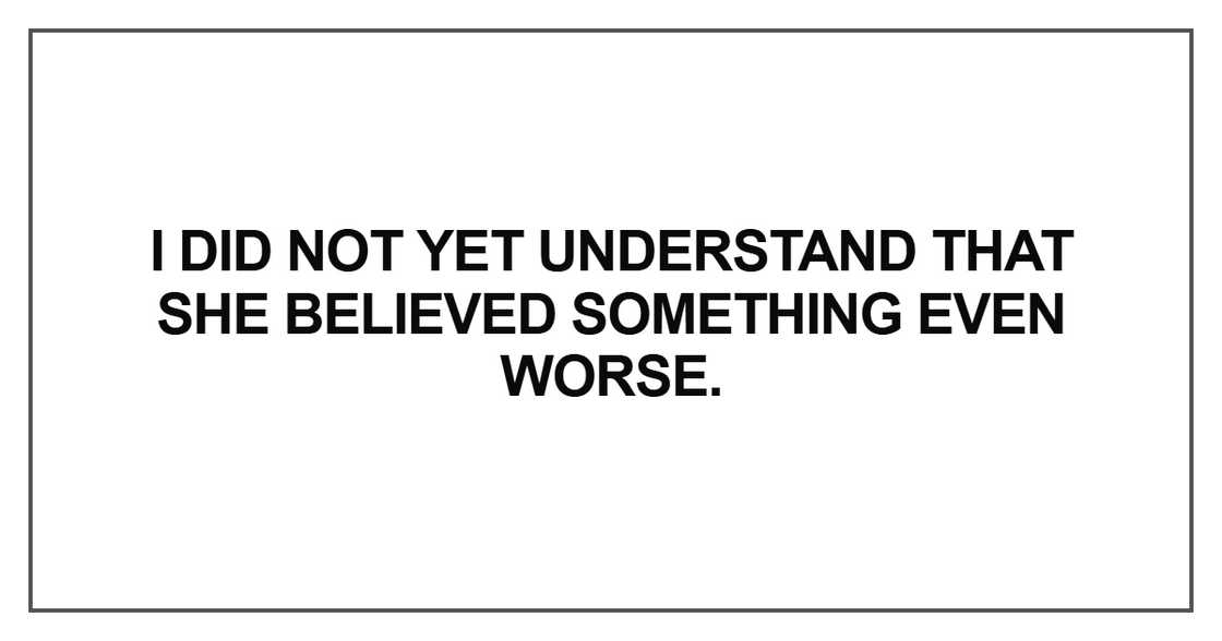 I did not yet understand I did not yet understand