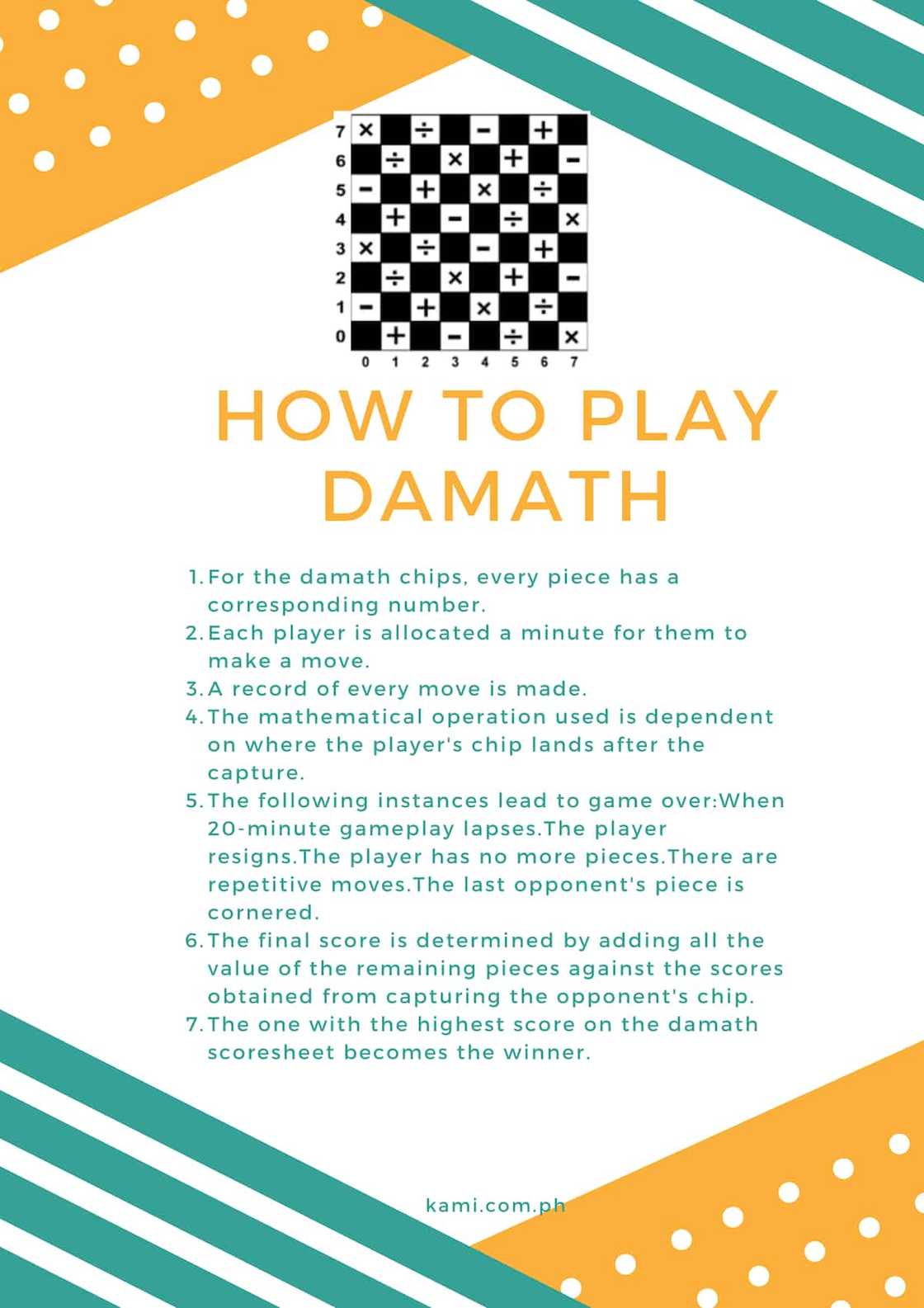 How to play damath How to play damath