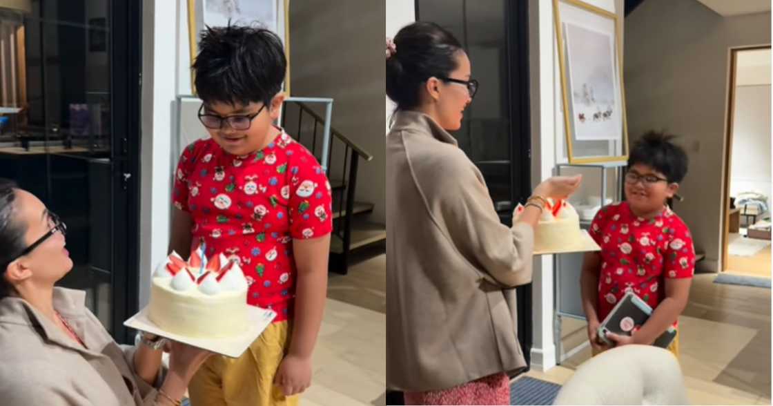 Sarah Lahbati with son Kai