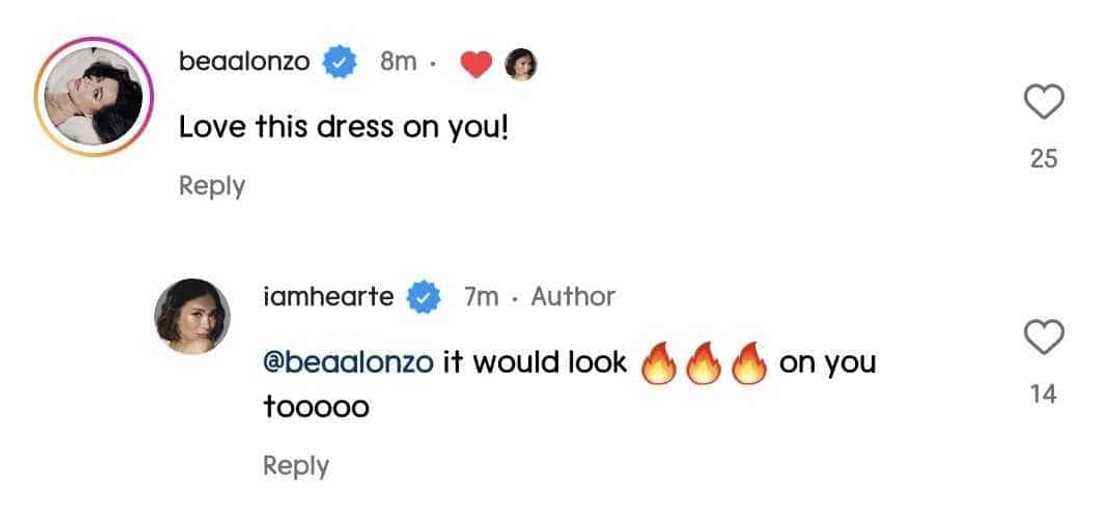 Bea Alonzo gushes over Heart Evangelista's outfit from Vivetta; Heart responds Bea Alonzo gushes over Heart Evangelista's outfit from Vivetta; Heart responds