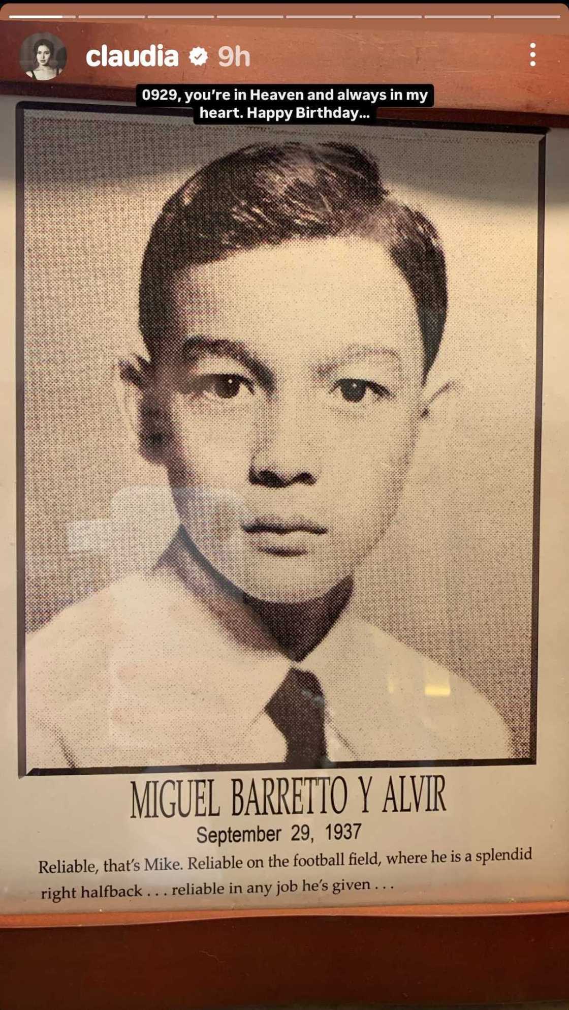 Claudia Barretto, may nakakaantig na mensahe sa yumaong lolo na si Miguel Claudia Barretto, may nakakaantig na mensahe sa yumaong lolo na si Miguel