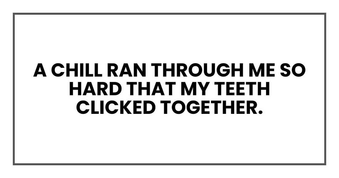 A chill ran through me so hard that my teeth clicked together.