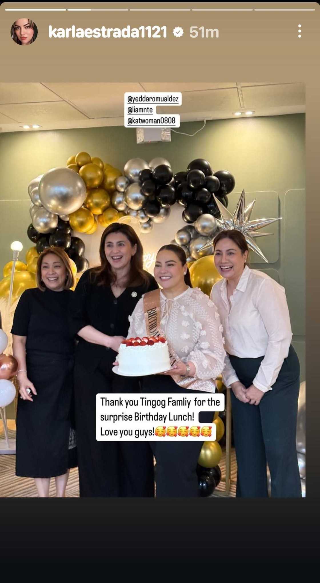 Karla Estrada, ipinasilip ang surprise birthday celebration na inihanda ng Tingog family niya