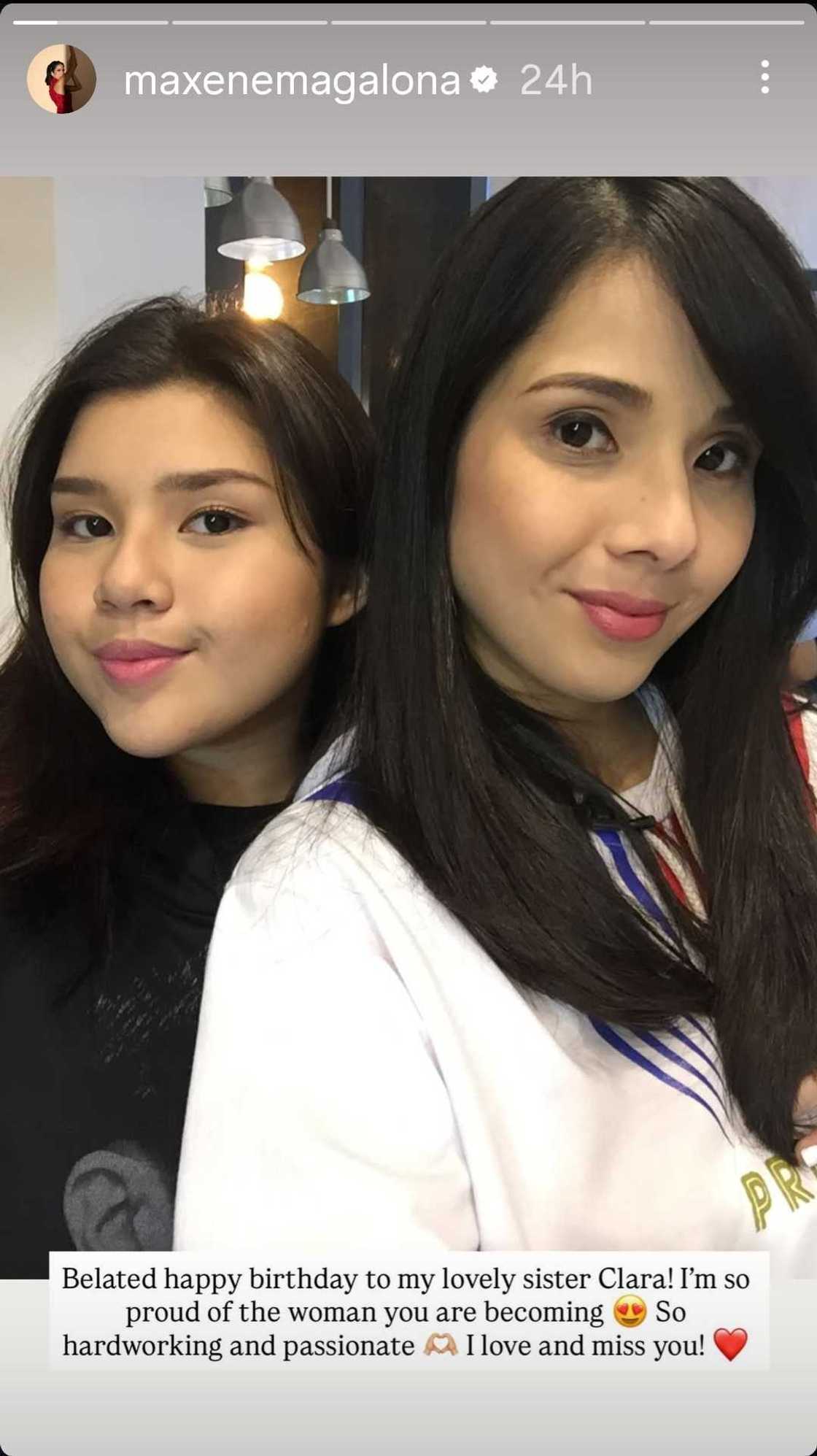 Maxene Magalona dedicates warm birthday tribute to sister Clara Maxene Magalona dedicates warm birthday tribute to sister Clara