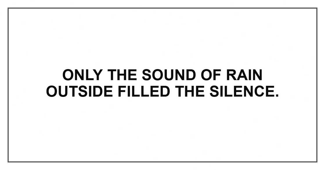 Only the sound of rain outside filled the silence.