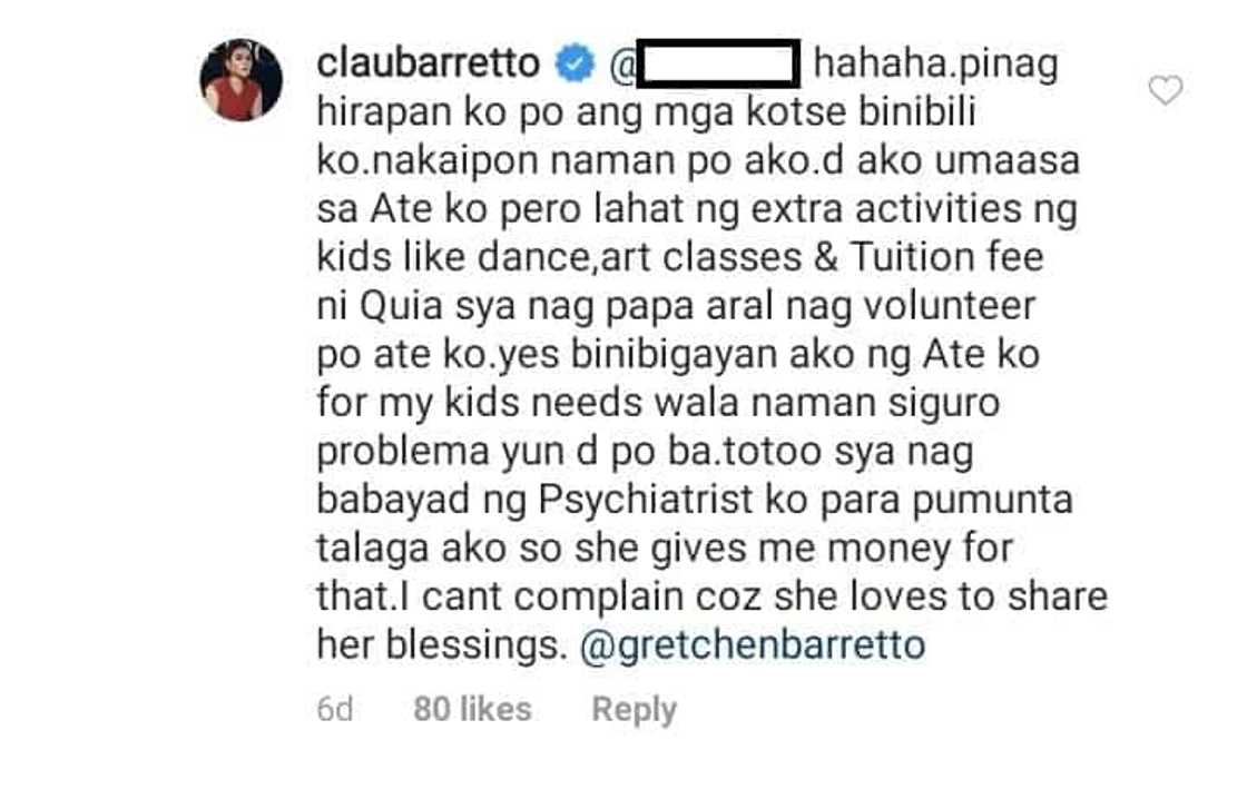 Claudine Barretto refutes rumors that she is financially dependent on her sister Gretchen Claudine Barretto refutes rumors that she is financially dependent on her sister Gretchen