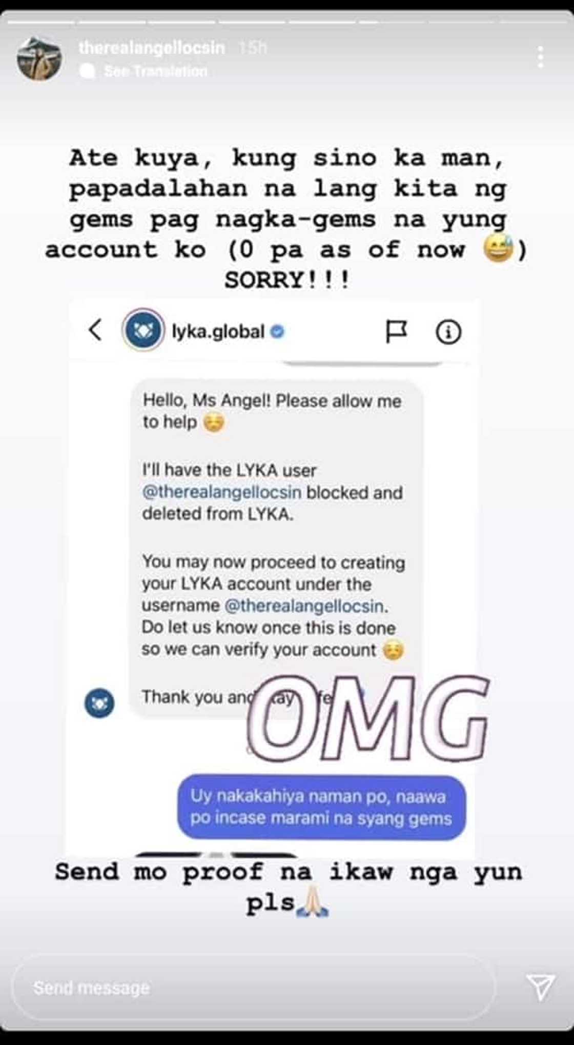 Angel Locsin, humingi ng sorry sa netizen na kumuha ng kanyang username sa Lyka Angel Locsin, humingi ng sorry sa netizen na kumuha ng kanyang username sa Lyka