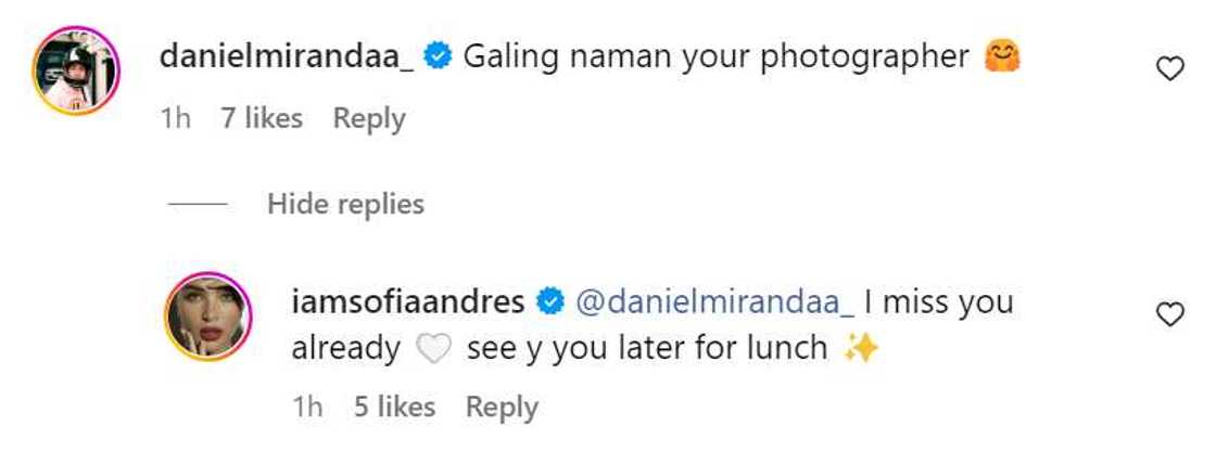 Daniel Miranda, nag-iwan ng makulit na comment sa pics ni Sofia Andres sa Spain