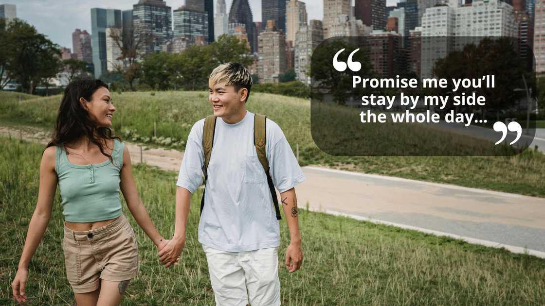 A couple having a light conversation A couple having a light conversation