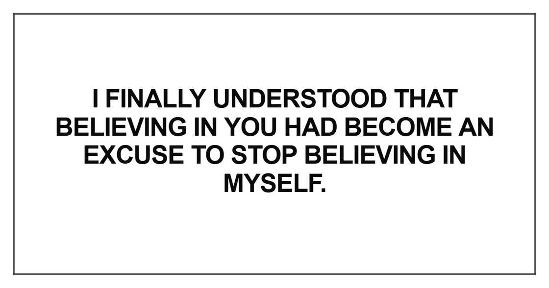 I finally understood that believing I finally understood that believing