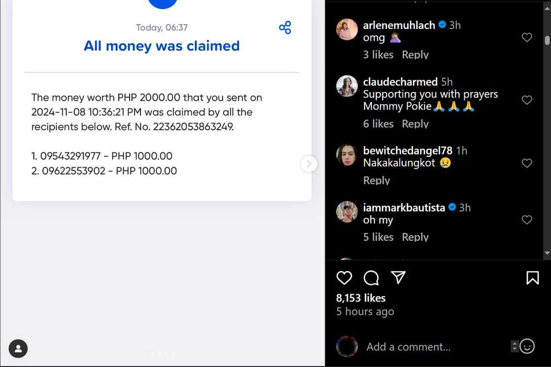 Celebrities react sa nangyaring pagkasimot ng laman ng GCash ni Pokwang