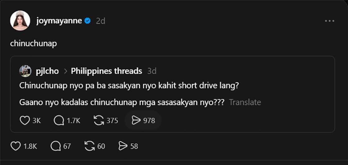 Joy Barcoma, nawindang sa nakakalokang post ng isang netizen sa Threads