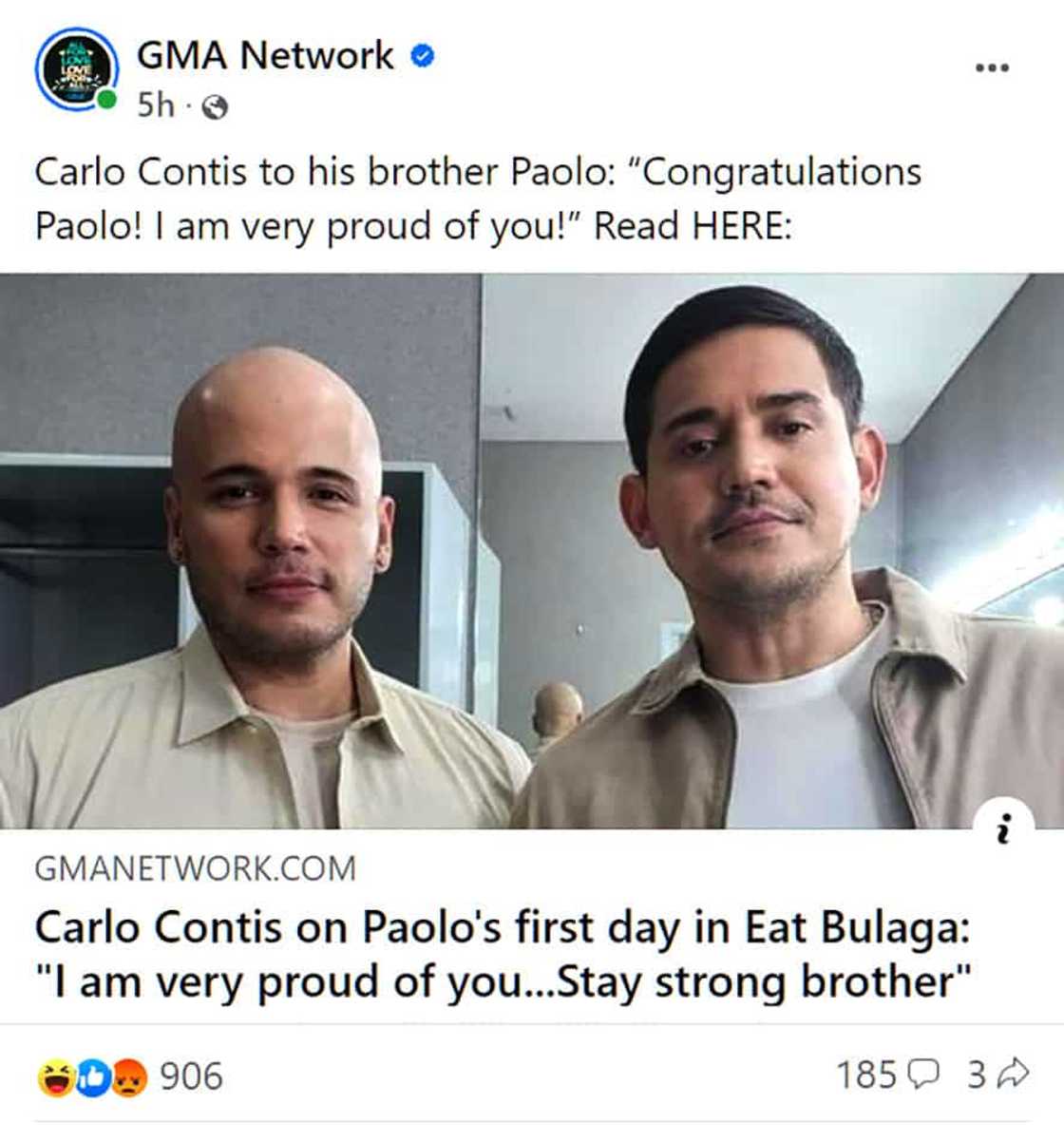 Paolo Contis, nakatanggap ng madamdaming pagbati at deklarasyon ng suporta mula sa kapatid na si Carlo Contis