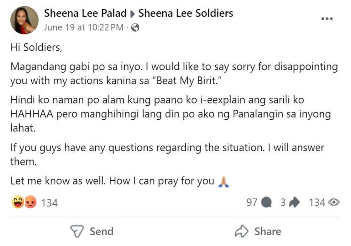 Sheena Lee Palad, nag-apologize matapos ang viral na pagtulak, paghampas niya sa ulo ng kapwa singer Sheena Lee Palad, nag-apologize matapos ang viral na pagtulak, paghampas niya sa ulo ng kapwa singer