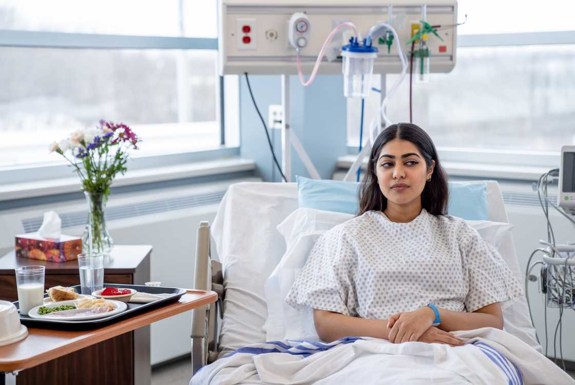 A lady in hospital A lady in hospital