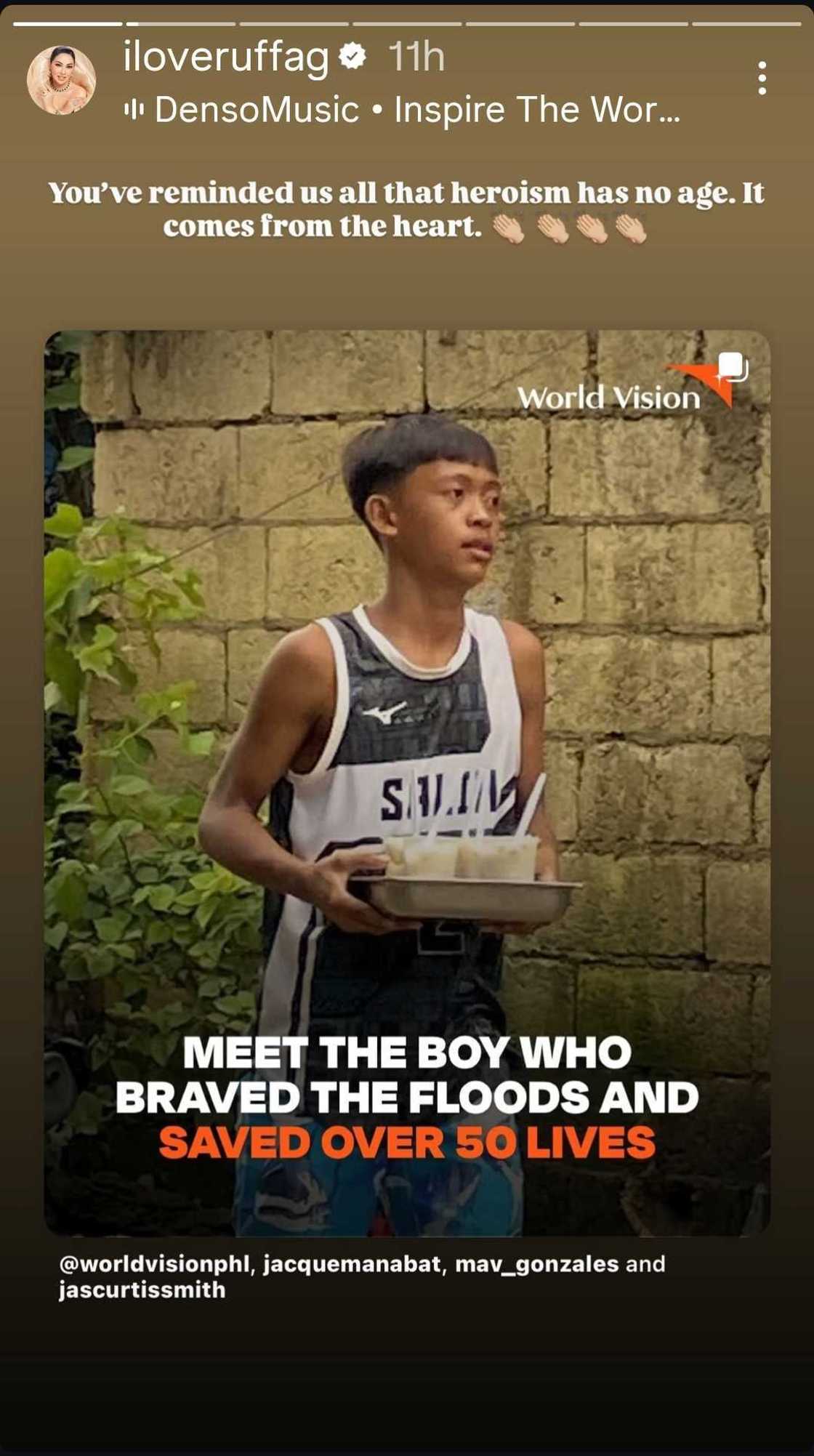 Ruffa Gutierrez honors Jayboy Magdadaro, 15, who saved over 50 lives during Typhoon Tino in Cebu Ruffa Gutierrez honors Jayboy Magdadaro, 15, who saved over 50 lives during Typhoon Tino in Cebu