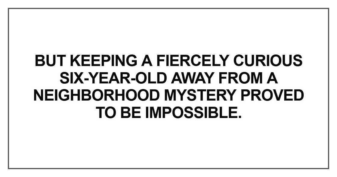 But keeping a fiercely curious six-year-old away from a neighborhood But keeping a fiercely curious six-year-old away from a neighborhood