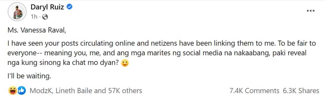Skusta Clee, sinabihan si Vanessa Raval na ibunyag kung sino ang ka-chat niya Skusta Clee, sinabihan si Vanessa Raval na ibunyag kung sino ang ka-chat niya