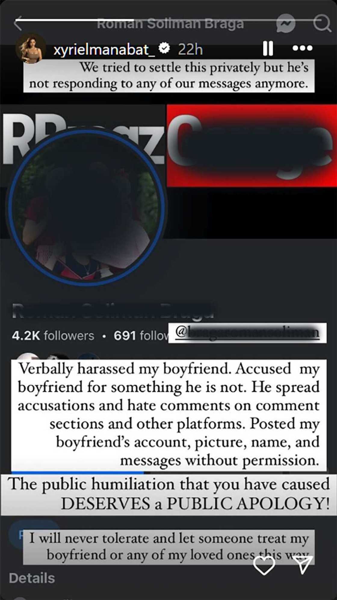 Xyriel Manabat, umalma sa taong sinisira umano ang boyfriend niya online Xyriel Manabat, umalma sa taong sinisira umano ang boyfriend niya online