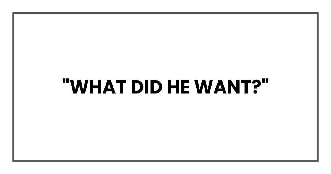 What did he want? What did he want?