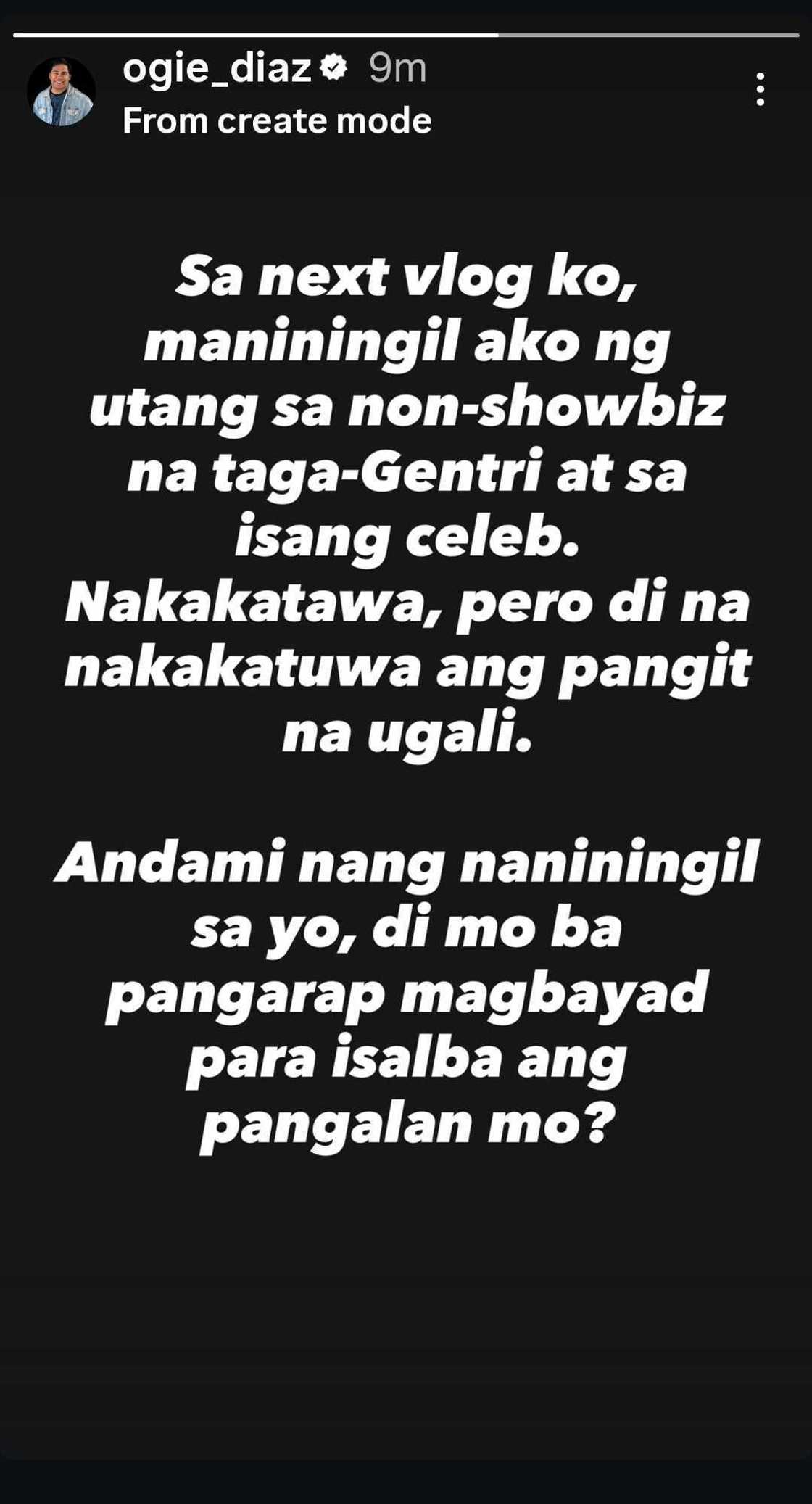 Ogie Diaz, nagpahayag ng pagkadismaya sa mga taong hindi marunong magbayad ng utang Ogie Diaz, nagpahayag ng pagkadismaya sa mga taong hindi marunong magbayad ng utang