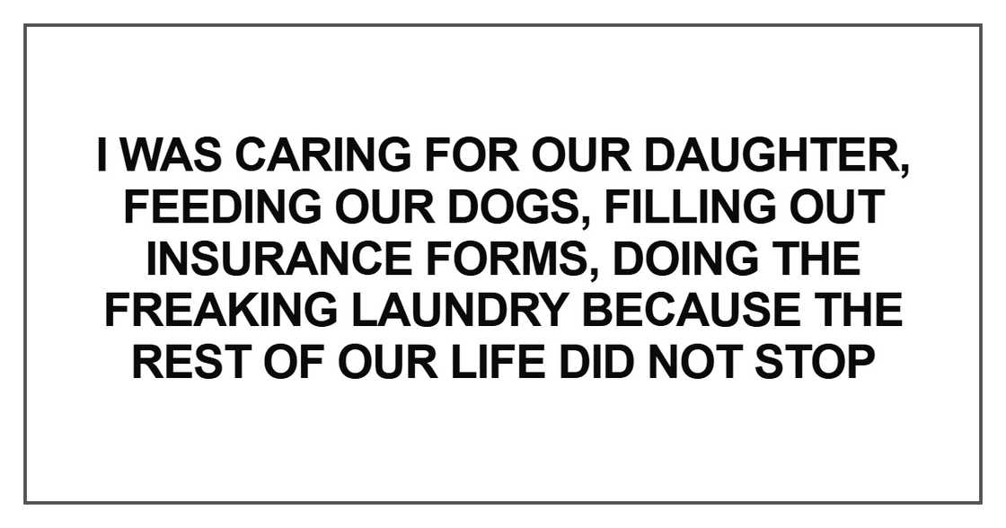 I was caring for our daughter