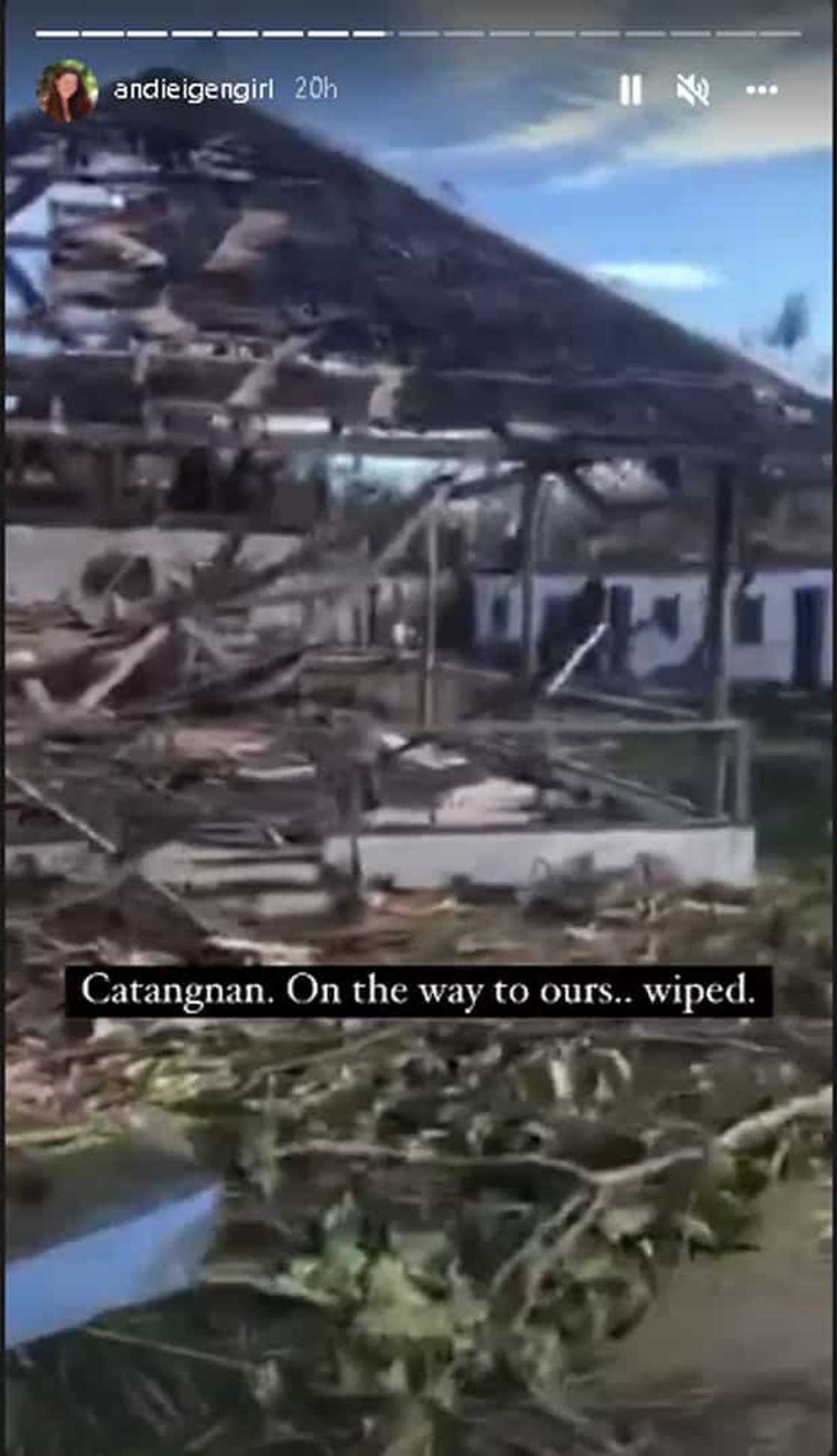 Andi Eigenmann shares video of Odette's devastation on the road leading to their home Andi Eigenmann shares video of Odette's devastation on the road leading to their home