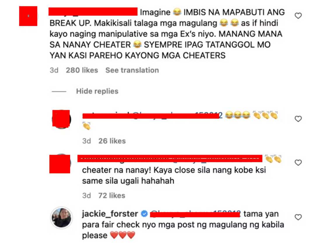 Jackie Forster, pumalag sa komento tungkol sa kanyang posts: ‘Bakit ako ang sinisisi?’ Jackie Forster, pumalag sa komento tungkol sa kanyang posts: ‘Bakit ako ang sinisisi?’