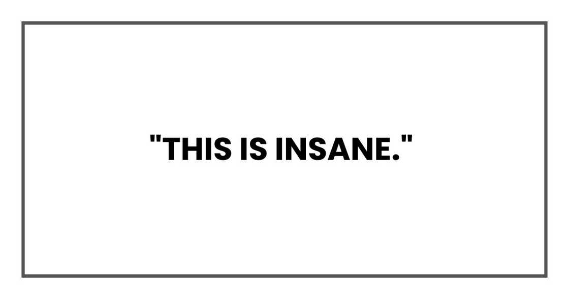 "This is insane,"
