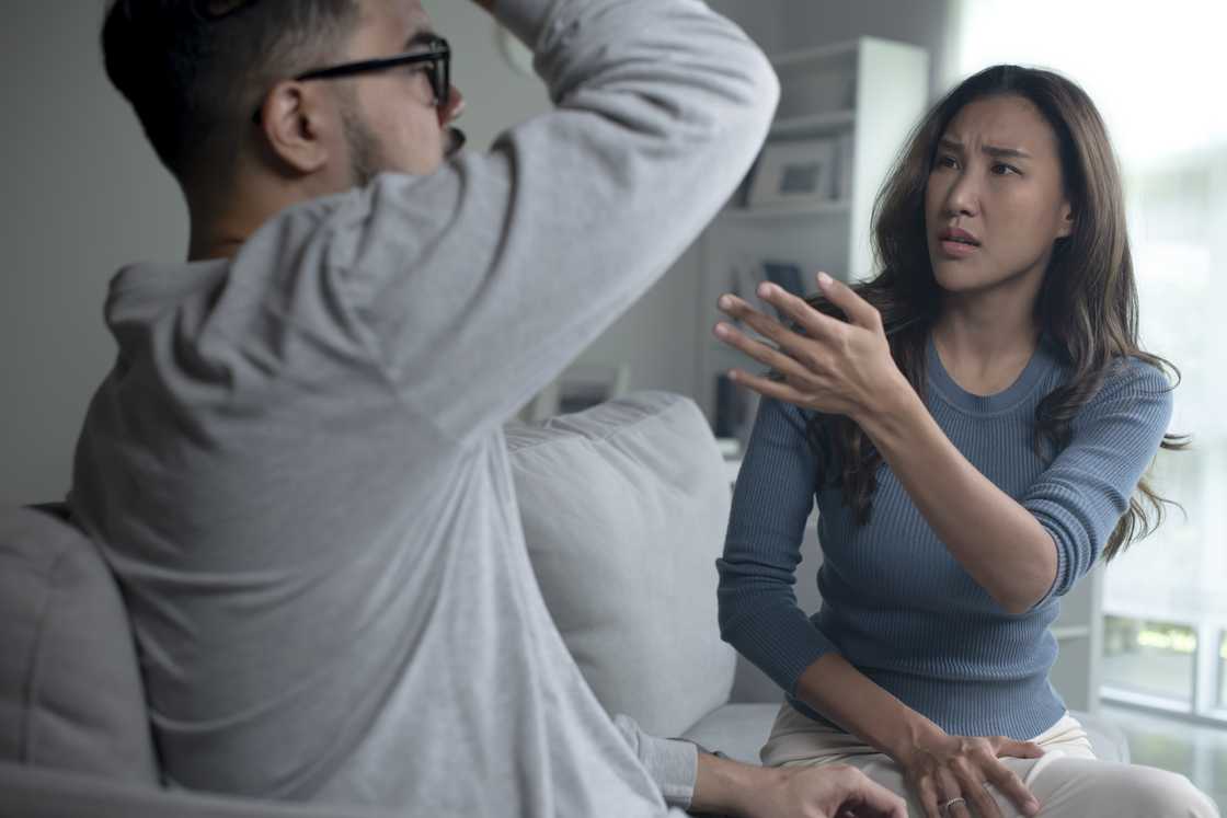 A couple arguing A couple arguing